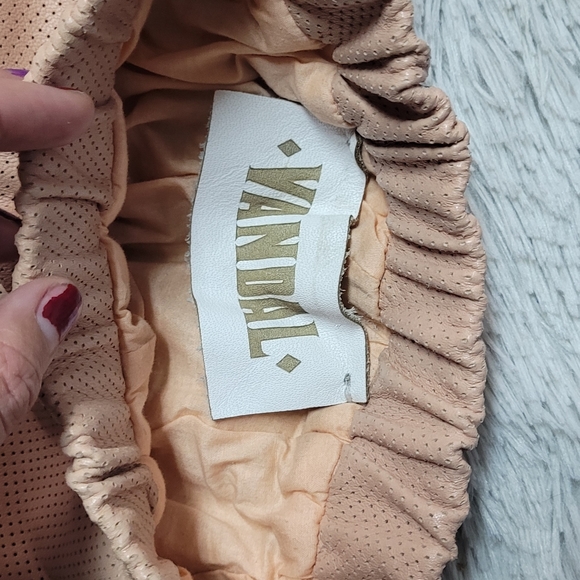 Ash Pink Leather Sweat Pants by Vandal - Picture 7 of 11